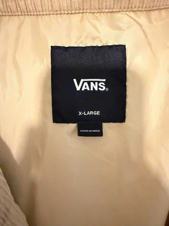 Vans Blake Corduroy Anorak Men’s XL Taos Taupe Half-Zip Lined Jacket - Picture 4 of 5